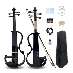 Violon électrique 4 string Silent 4/4 size Bois massif Ebony Raccords Léger