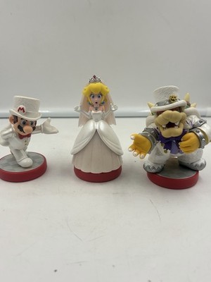 Super Mario Odyssey Amiibo 3 Pack Mario Peach Bowser Wedding Outfit Lot