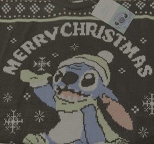 Disney Lilo Stitch Christmas Ugly Sweater Long Sleeve Size Large Black