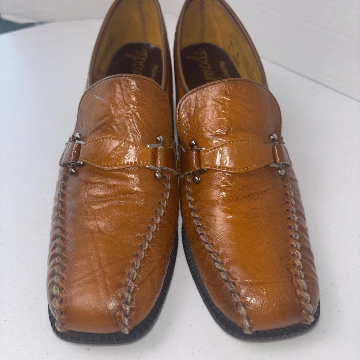 Gravati Handcrafted Italy Leather Loafers Men’s 9.5M Black Gray Cream Colorblock Magnanni Men main image 2