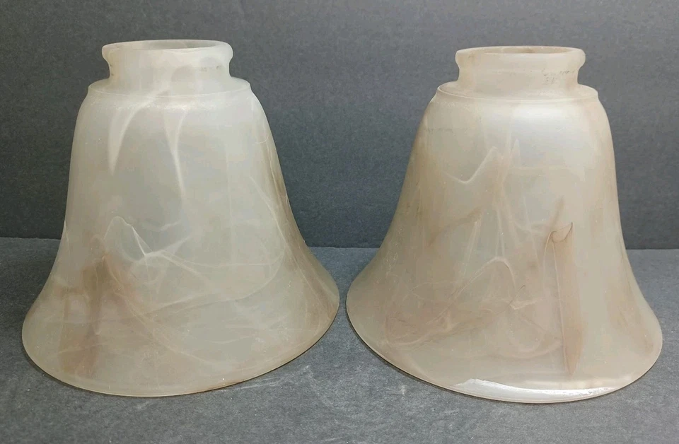 Juego de 3 Ventilador de Techo y Lámpara Colgante de Vidrio Pantalla Marrón y Blanco Remolino Foto 3 de 4