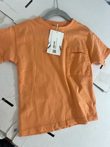 ZARA Kids Boy Orange Short Sleeve T-Shirt 100% Cotton 4-5 4 5 years 110 cm y705c - Picture 12 of 14