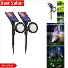 Elegant Solar Outdoor Spot Lights – 600 Lumens LED Flag Pole Light Pack of 2