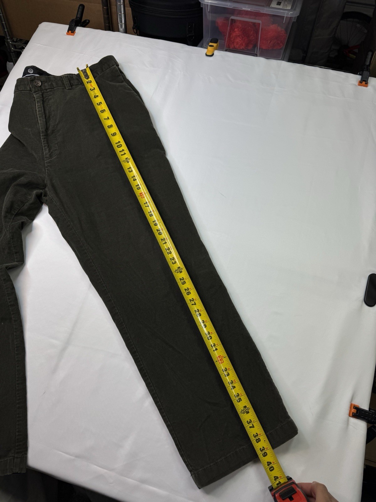 Haggar Pants Mens 40x30 Classic Fit Corduroy Stretch Premium Casual Comfrt Olive