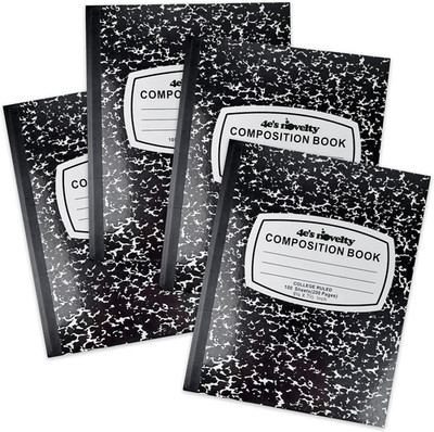 College Ruled Composition Notebooks 4 Pack - Hard Cover 100 Sheets 9.75'' X 7.5''