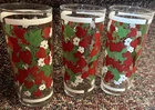 Vintage Federal Pasinski Strawberry Design Three Strawberry Drinking Glasses