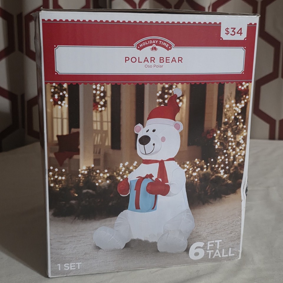Polar Bear Airblown Inflatable By Gemmy Christmas 6 Foot Walmart ...