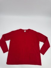J. Jill Long Sleeve Pullover Sweater Women's PXS Red Knit Long Sleeve Crew Neck