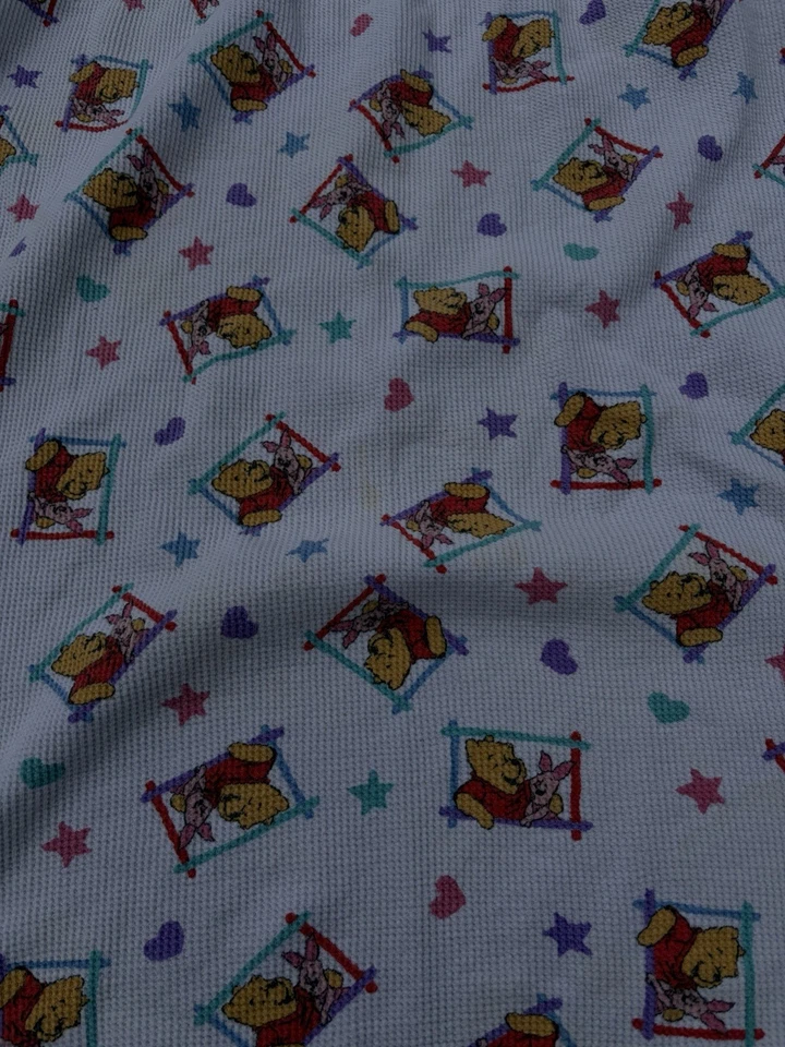 Manta bebé Winnie The Pooh and Piglet vintage años 90 Disney blanca Foto 3 de 4