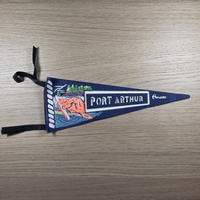 Vintage Port Arthur Canada Felt Souvenir Pennant Beaver Retro Travel Memorabilia
