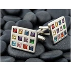 925 Silver Hoshen Cufflinks Twelve Tribes of Israel Priestly Breastplate Men's