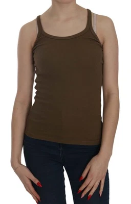 PINK MEMORIES Brown Ärmellos Spaghetti Träger Bluse Damen Top - Bild 1 von 4