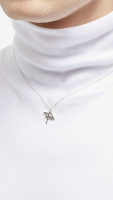 RAF SIMONS x FRED PERRY '4F' Sterling Silver Pendant Necklace