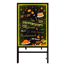 Standing LED Board Sign - First Illuminated Easel with Neon Chalk Marker - Ru...