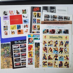 Large Lot of 238 Unused U.S. Commemorative Postage Stamps - Face Value $90.66