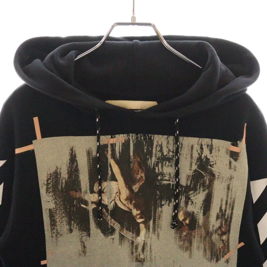 Felpa con cappuccio pullover Off White 15AW Caravaggio nera usata 8a2cb152f27362da