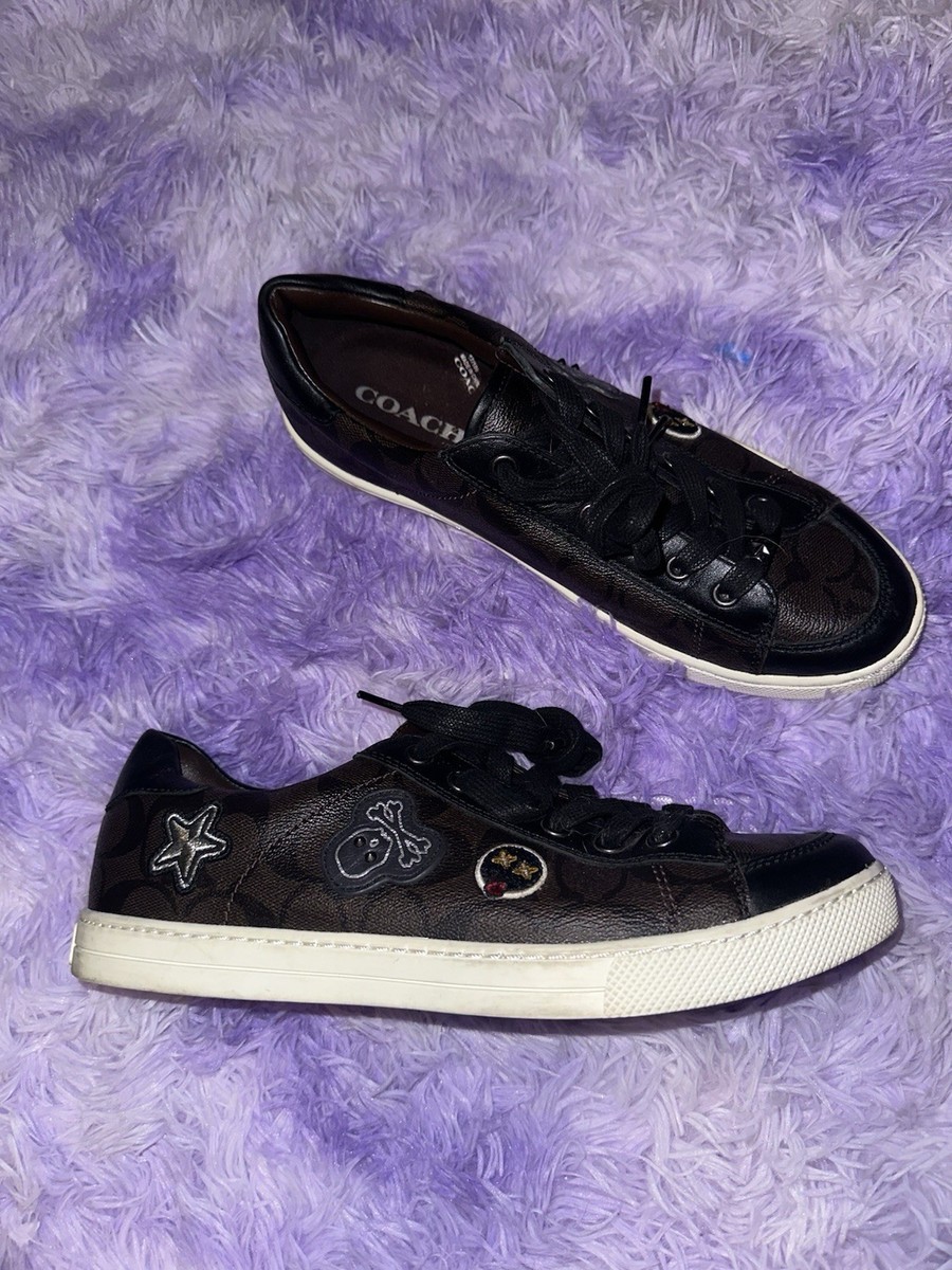 Coach Brown Classic Leather Porter Patchwork Signature Sneaker Luxury Shoes 10M View 2