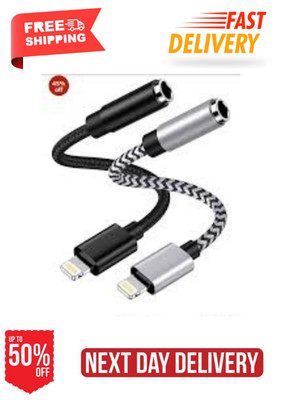 2Pack IPhone Headphone Adapter, [Apple MFi Certified] Lightning To 3.5mm Audio 8