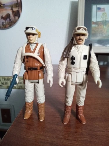 Vintage Star Wars 1980 Hoth Rebel Soldier & Commander Complete Figures Lot *READ
