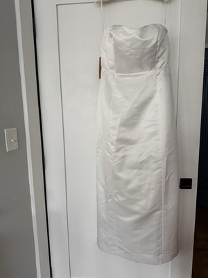 BHLDN Strapless Exaggerated Hip Midi Dress NWT US 14 Old Hollywood Wedding Vibes