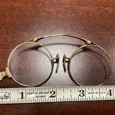 Vintage American Optical Pince Nez Eyeglasses 12K GF Mother  display picture 1