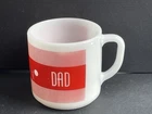 Vintage Federal White Milk Glass Coffee Tea Mug Cup DAD D Handle