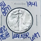 1941 BU UNCIRCULATED LIBERTY WALKING SILVER HALF DOLLAR AUTHENTIC U.S. MINT 6197