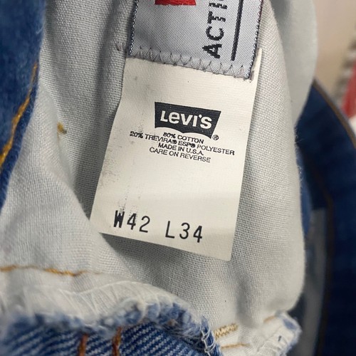 Vintage Levis Action Jeans Mens W42 L34 Blue Denim Jeans Bootcut Comfort Fit - Picture 6 of 8