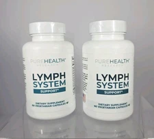2 Sealed Bottles 60ct PureHealth LYMPH SYSTEM Support Dietary Supplement 