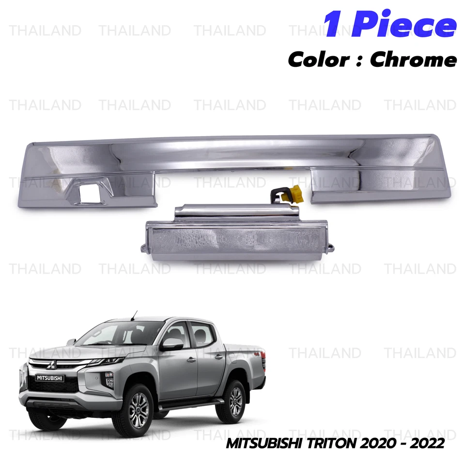 Manija de puerta de puerta trasera cromada + orificio de cámara para Mitsubishi L200 Triton 2020 2022 Foto 4 de 4