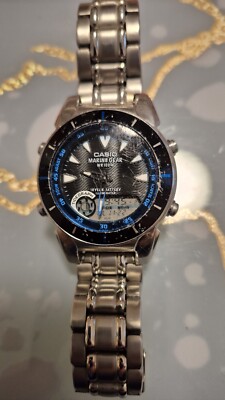 Casio Marine Gear WR 100M Illuminationsuhr Unisex Gezeiten Graph Mondphase MRP-7