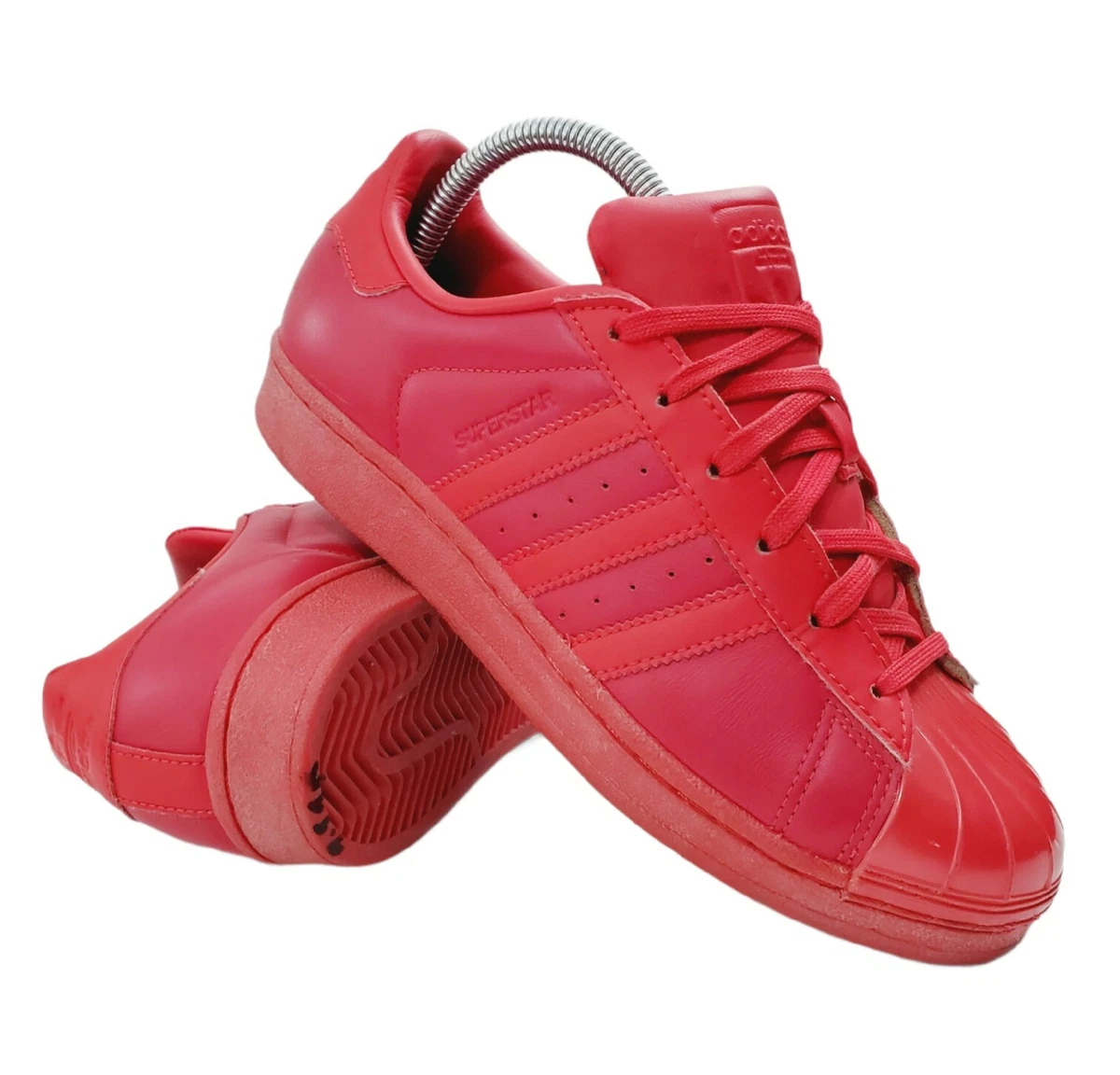 Red adidas shell toe shoes sale