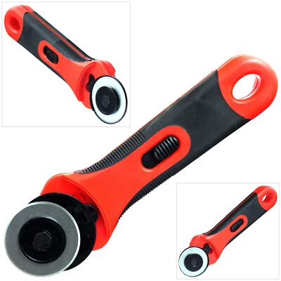 POWERTIME Rotary Cutter 45mm Fabric Card Paper - Comfort Grip + Cutter Guard + Safety Lock