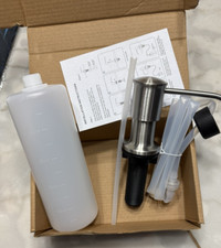 Sink Soap Dispenser Pump Brushed Nickel Built in Kitchen Counter Dispenser NEW