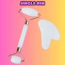 2PCS WHITE RESIN MASSAGE ROLLER DOUBLE-ENDED MASSAGE STICK EYE & FACE MASSAGE