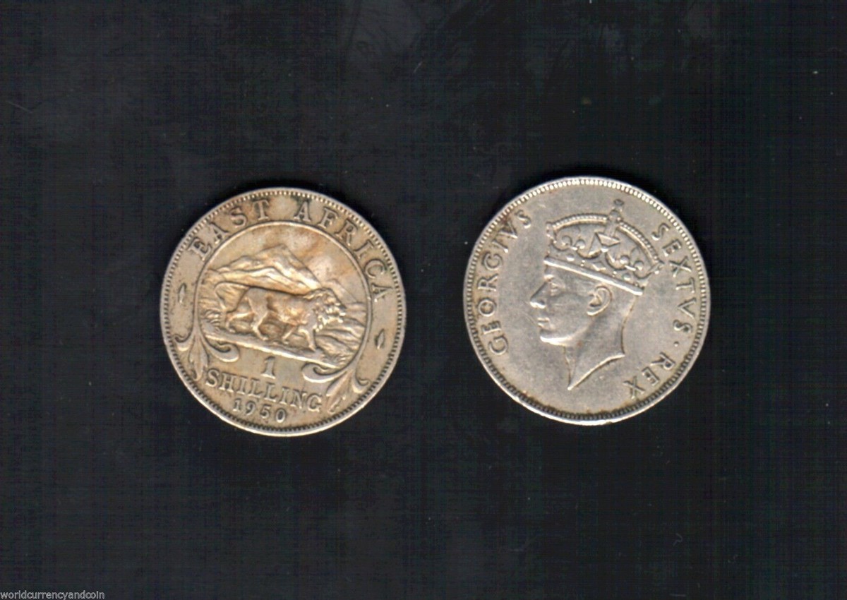 EAST AFRICA 1 SHILLING 1952 x 1 Piece KING GEORGE VI LION SEX TVS
