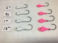10 Man Cave Ultra Minnow Bucktail Jig Heads Mustad wide gap b/n Ultra Point 