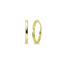Gold Flash Sterling Silver Endless 18mm Square-Tube Round Small Hoop Earrings