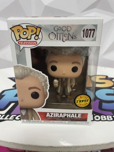 Funko Pop! Good Omens Aziraphale CHASE #1077 with Pop Protector - Photo 1/6