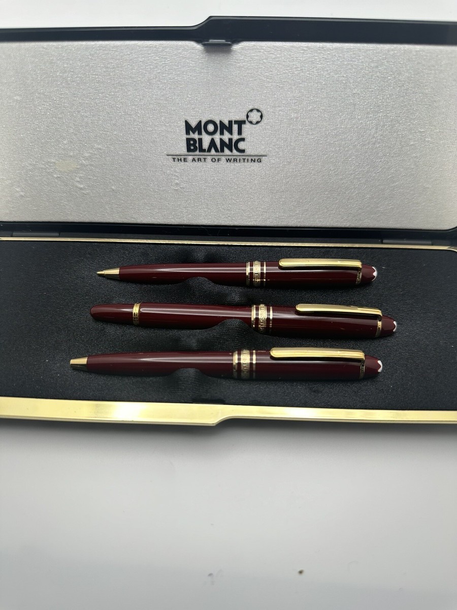 MONTBLANC BURGUNDY 114R Fountain Pen, Ballpoint pen 116R, pencil