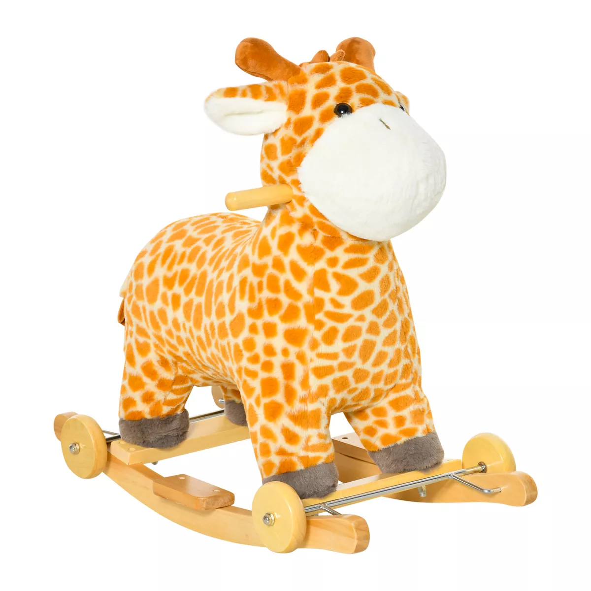 HOMCOM 2 IN 1 Kids Plush Ride On Rocking Gliding Horse Giraffe