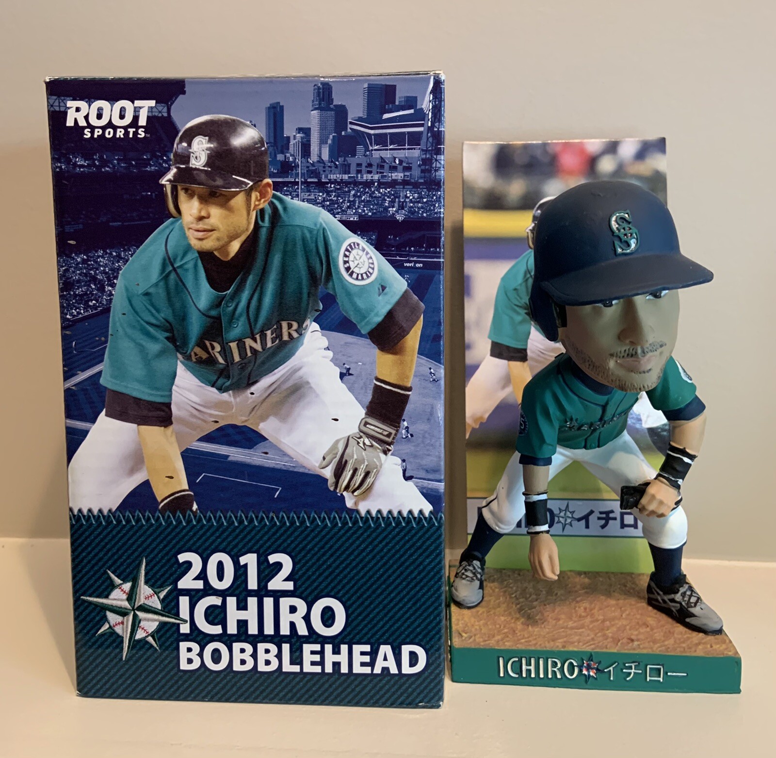 2012 Root Sports Bobblehead Ichiro Suzuki Seattle Mariners W/ Box