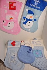 Baby First Christmas Blue or Pink Stocking New Choice style