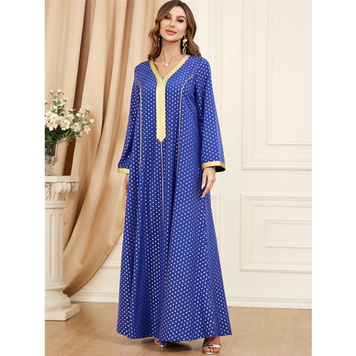 Muslim Floral Kaftan Islamic Women Maxi Dress Ramadan Dubai Caftan Moroccan Gown - Picture 197 of 216