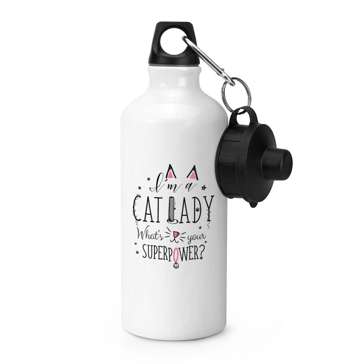 I'm A Cat Lady What's Your Superpower Sports Drinks Water Bottle - Crazy Kitten