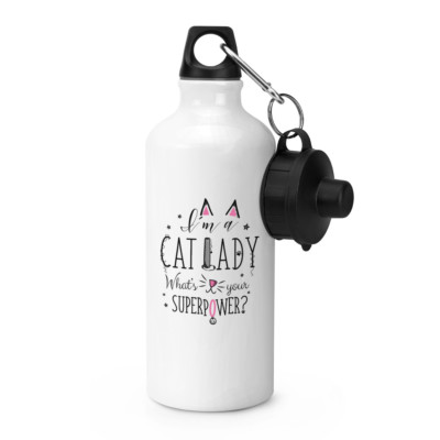 Gift Base I'm A Cat Lady What s Your Superpower Trinkflasche 600 ml Metall