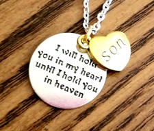 SON Memorial Necklace, Hold You In My Heart, Son In Memory Gift, Son Loss Gift