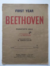 First Year Beethoven Pianoforte Solo Vintage Sheet Music Book