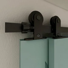 4-20FT Single Track Bypass Sliding Barn Door Hardware Kit Closet for Double Door