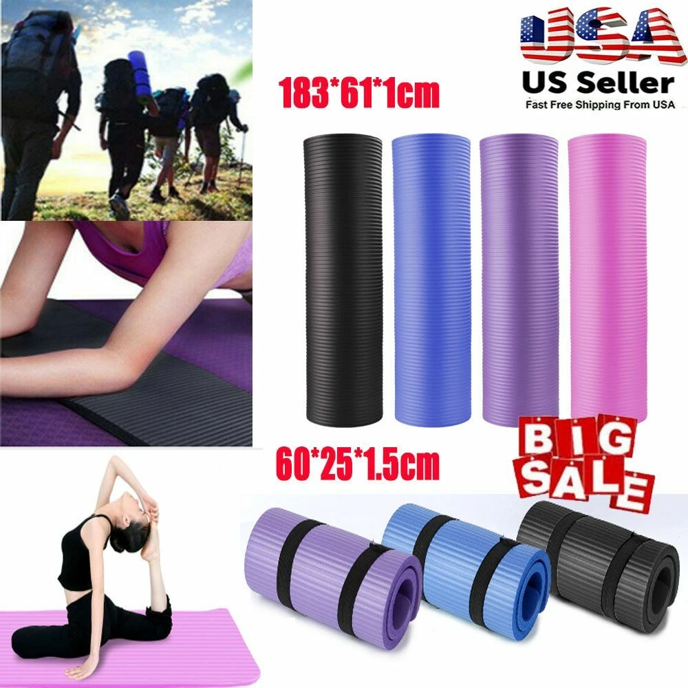 Long Thick Yoga Mat Gym Camping Non-Slip Fitness Exercise Pilates